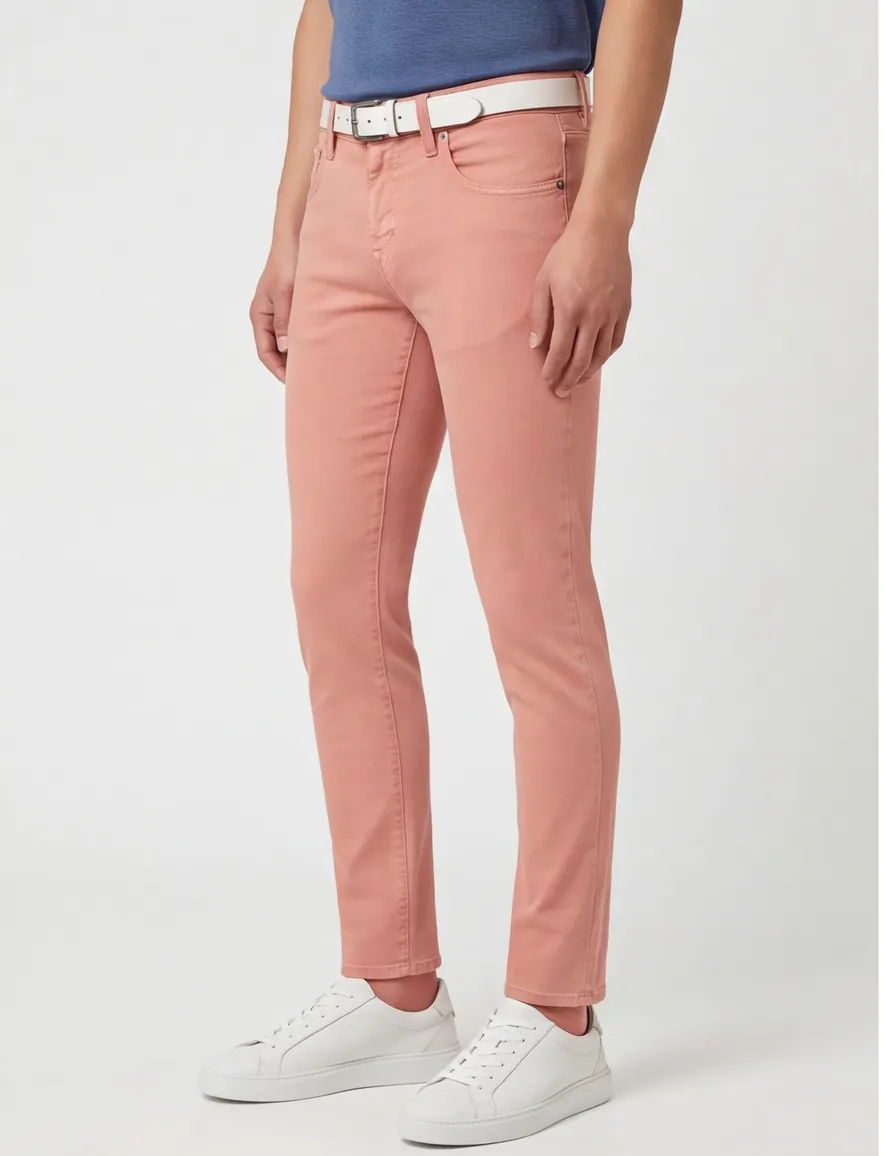 jeans Tramarossa roze effen katoen Leonardo