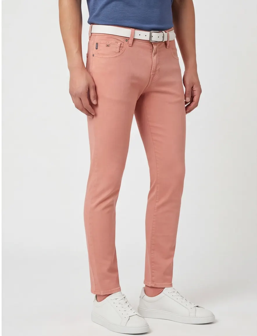 jeans Tramarossa roze effen katoen Leonardo