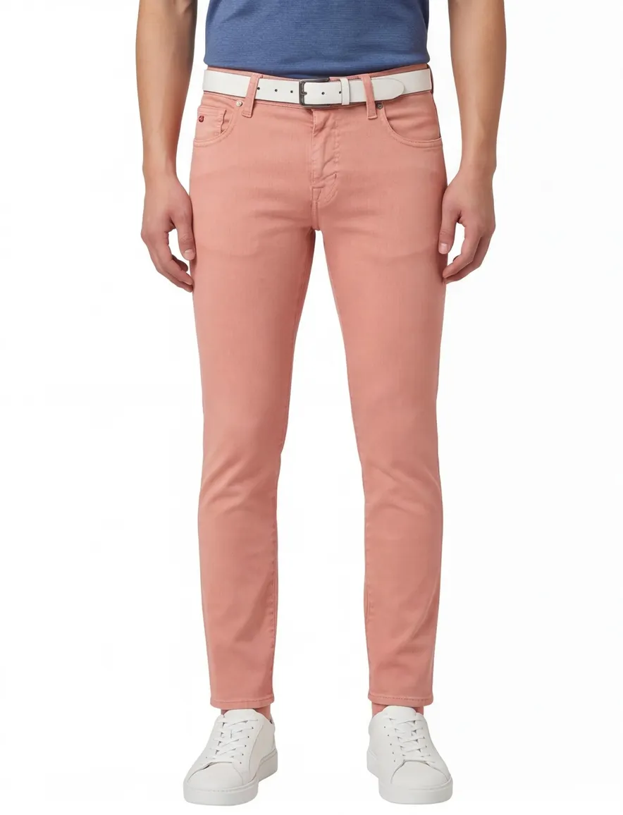 jeans Tramarossa roze effen katoen Leonardo