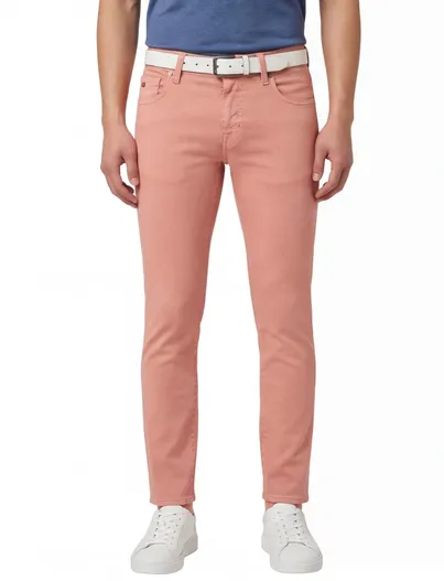 Tramarossa Tramarossa jeans Leonardo zalm roze effen katoen