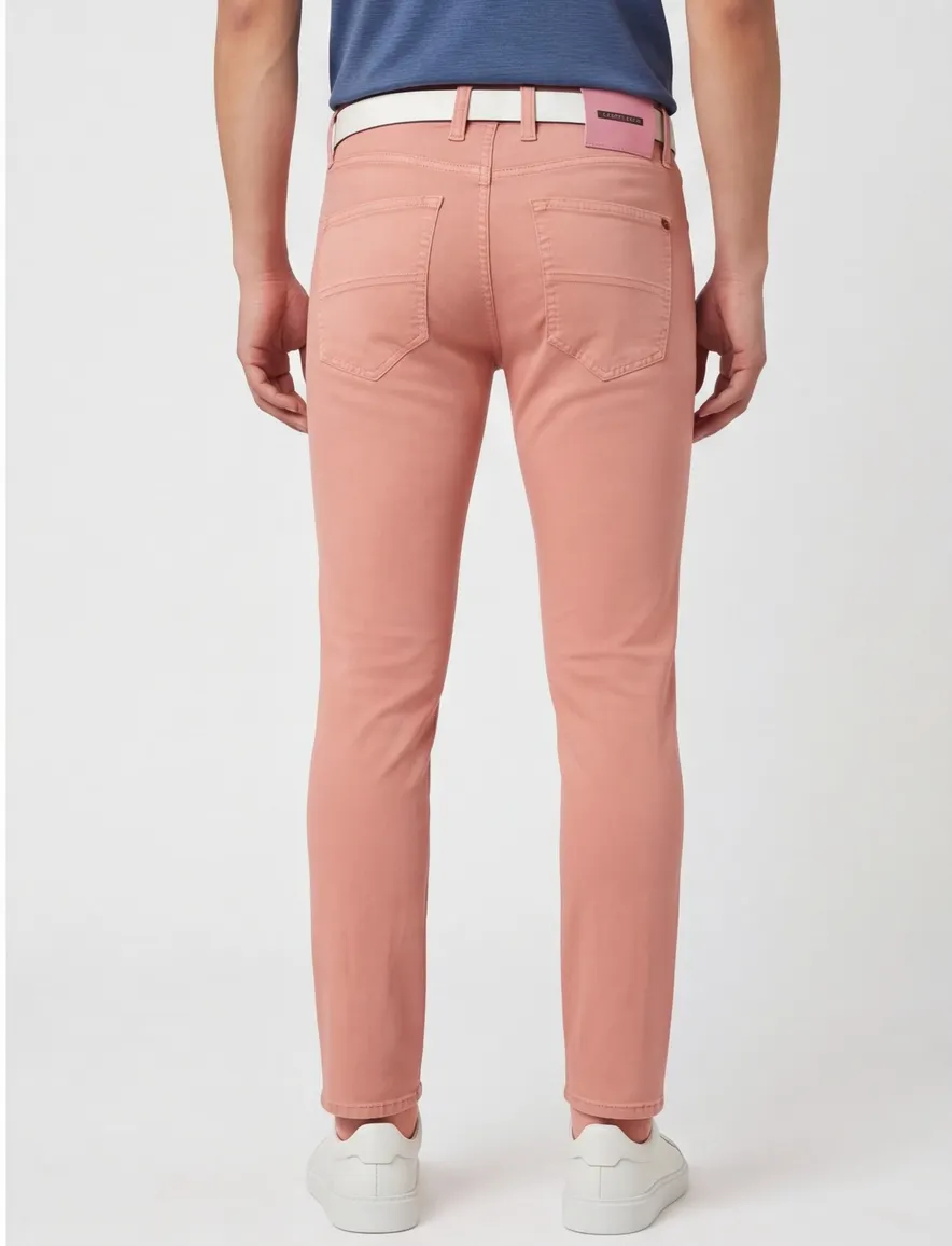 jeans Tramarossa roze effen katoen Leonardo