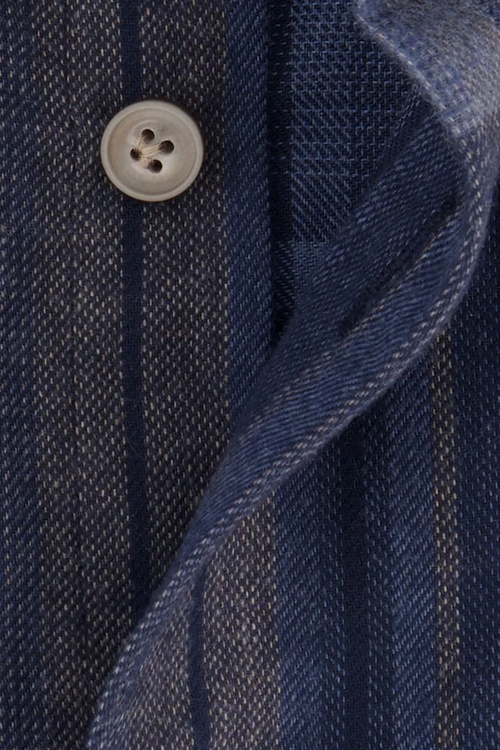 John Miller business overhemd John Miller Tailored Fit normale fit donkerblauw geruit katoen