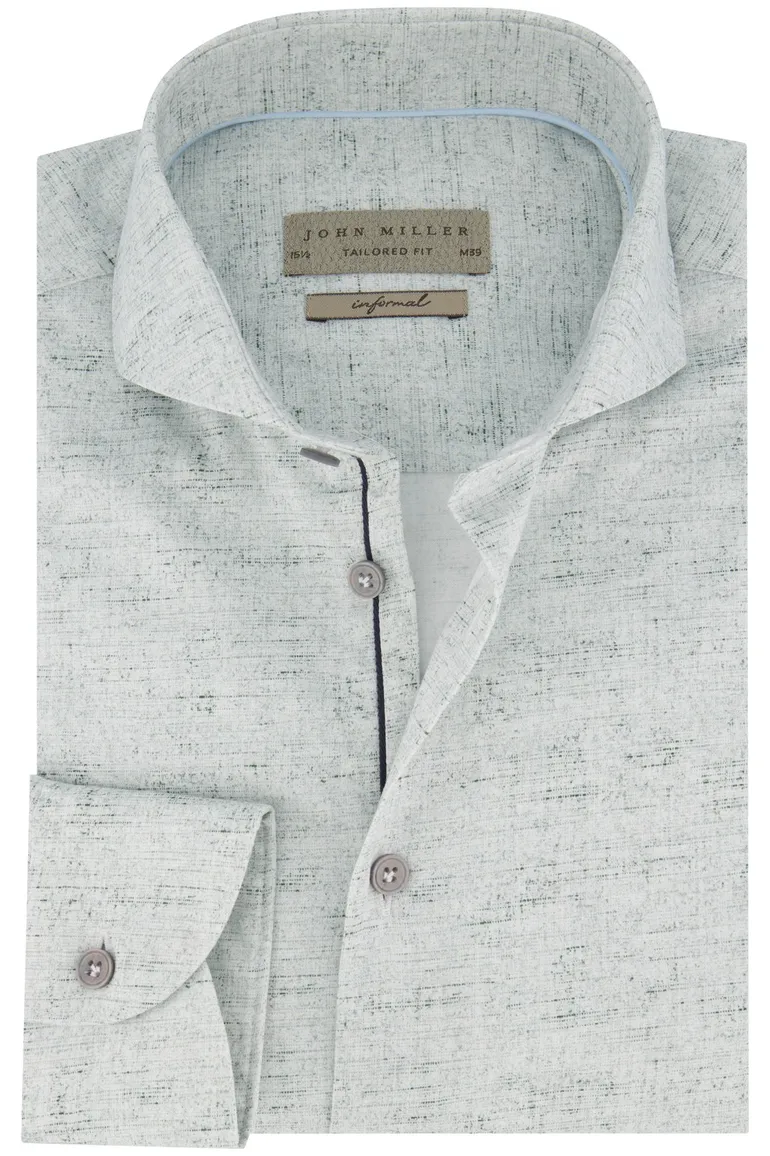 John Miller business overhemd John Miller Tailored Fit normale fit groen geprint katoen