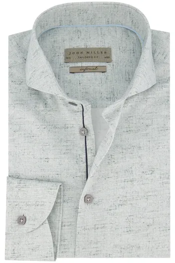 John Miller John Miller business overhemd tailored fit groen geprint