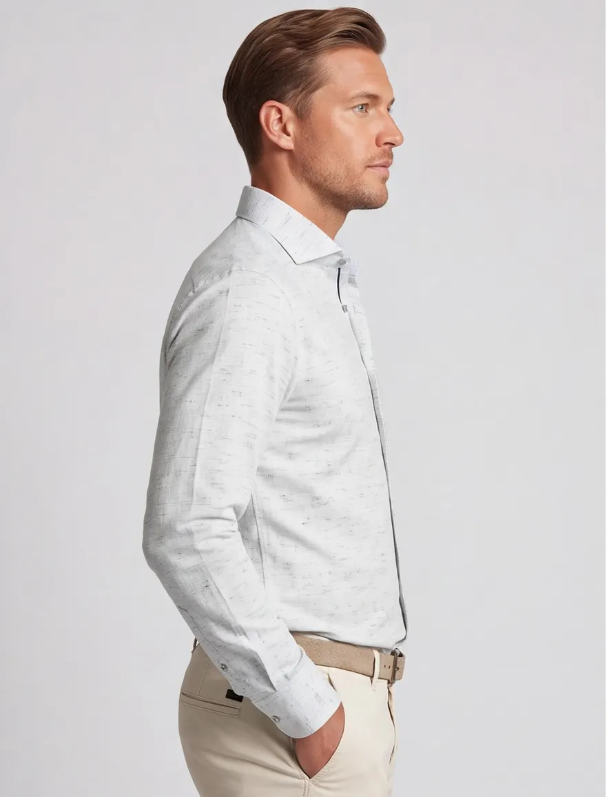 John Miller business overhemd John Miller Tailored Fit normale fit groen geprint katoen