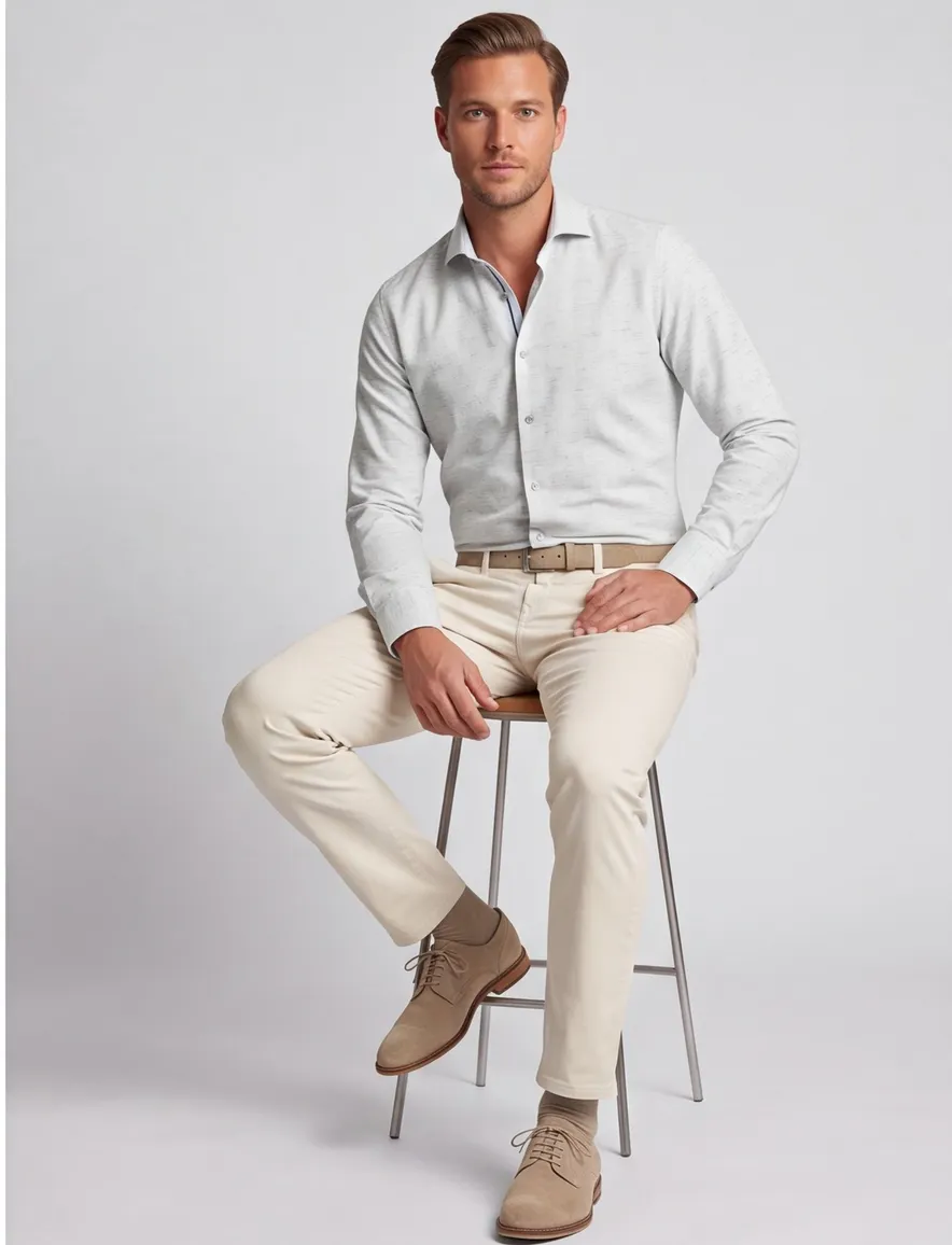 John Miller business overhemd John Miller Tailored Fit normale fit groen geprint katoen