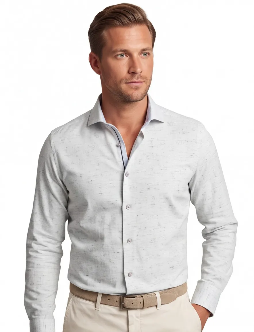 John Miller business overhemd John Miller Tailored Fit normale fit groen geprint katoen