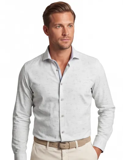 John Miller John Miller zakelijk overhemd Tailored Fit groen geprint katoen