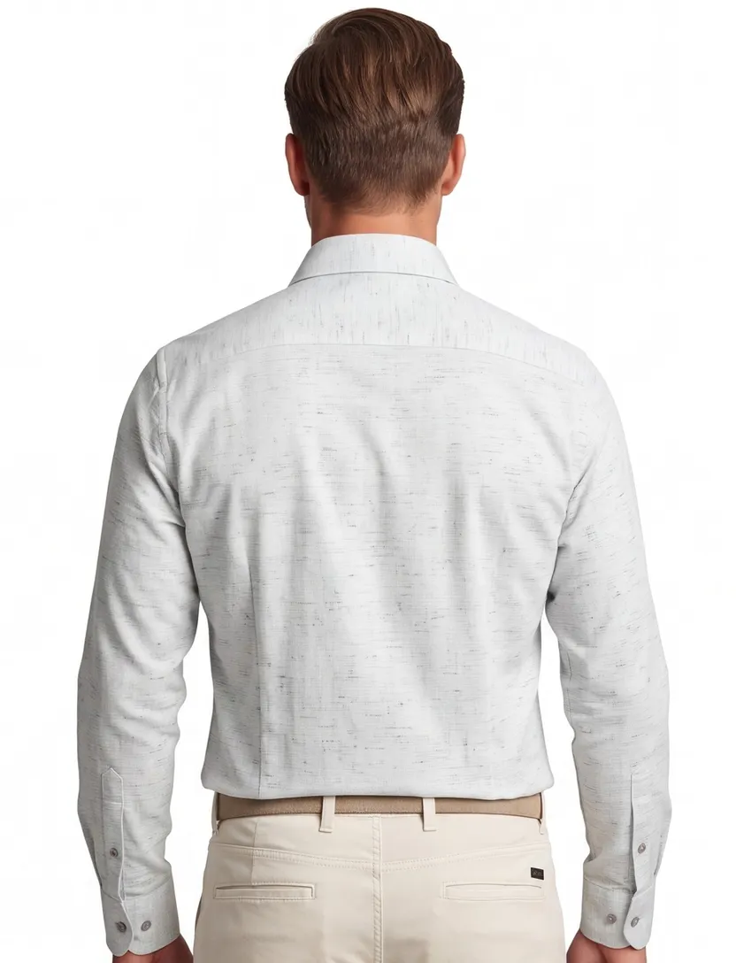 John Miller zakelijk overhemd Tailored Fit groen geprint katoen