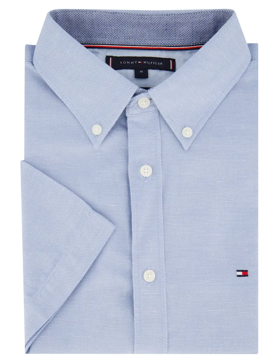 Tommy Hilfiger overhemd lichtblauw korte mouw