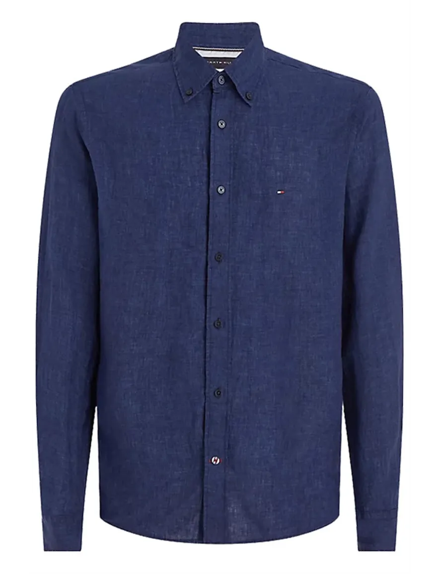 Tommy Hilfiger overhemd donkerblauw big & tall