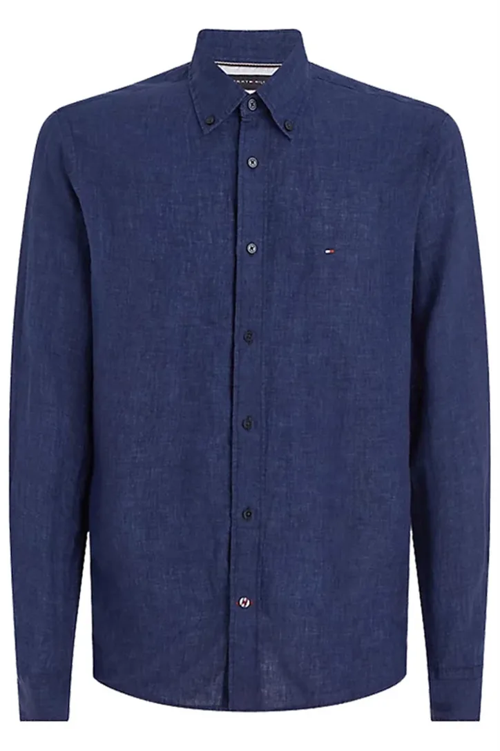 Tommy Hilfiger overhemd wijde fit donkerblauw big & tall