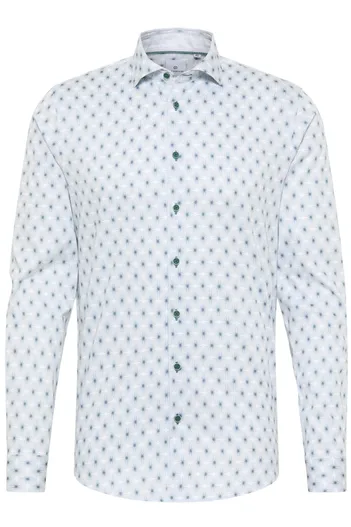 Blue Industry casual overhemd Blue Industry lichtblauw geprint katoen slim fit