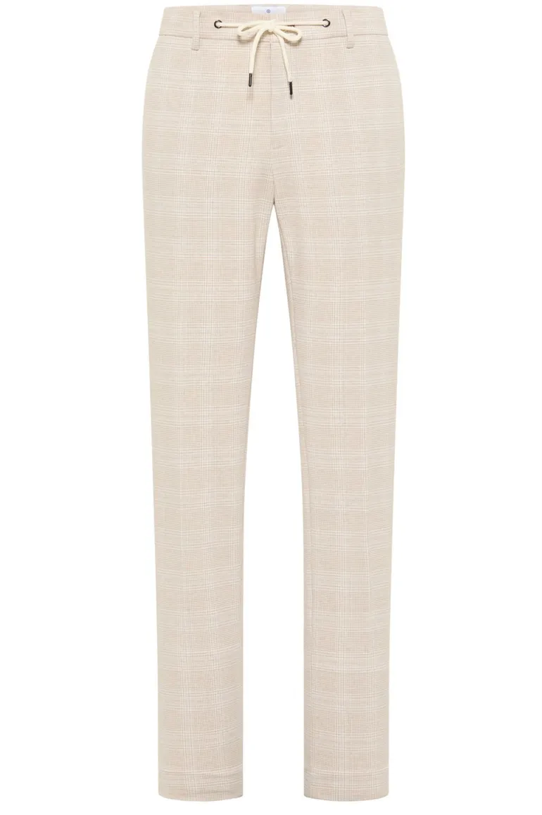 pantalon mix en match Blue Industry beige geruit slim fit