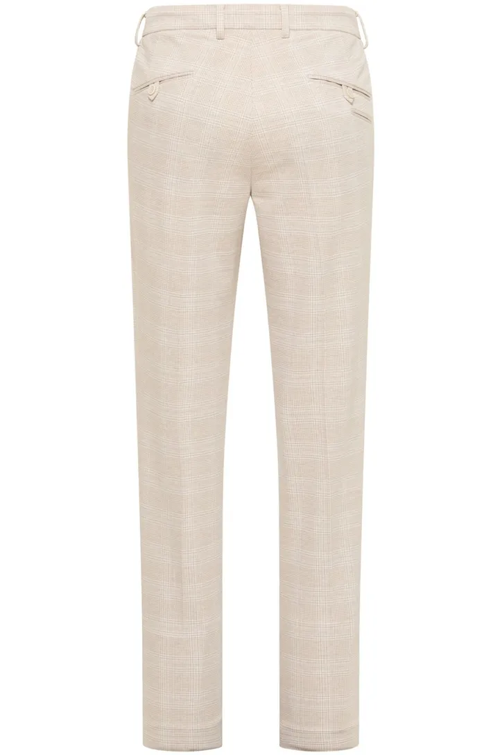 Blue Industry chino slim fit beige geruit mix en match