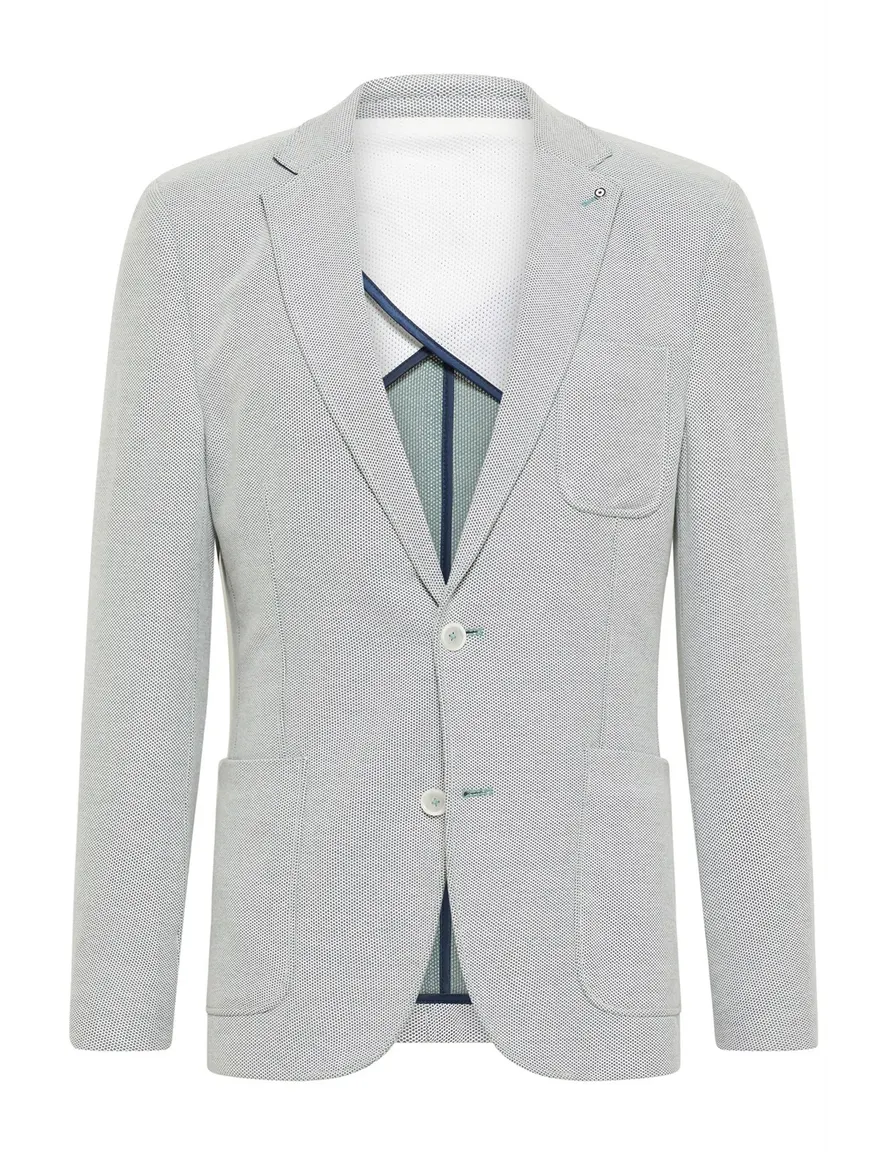 colbert Blue Industry slim fit groen effen