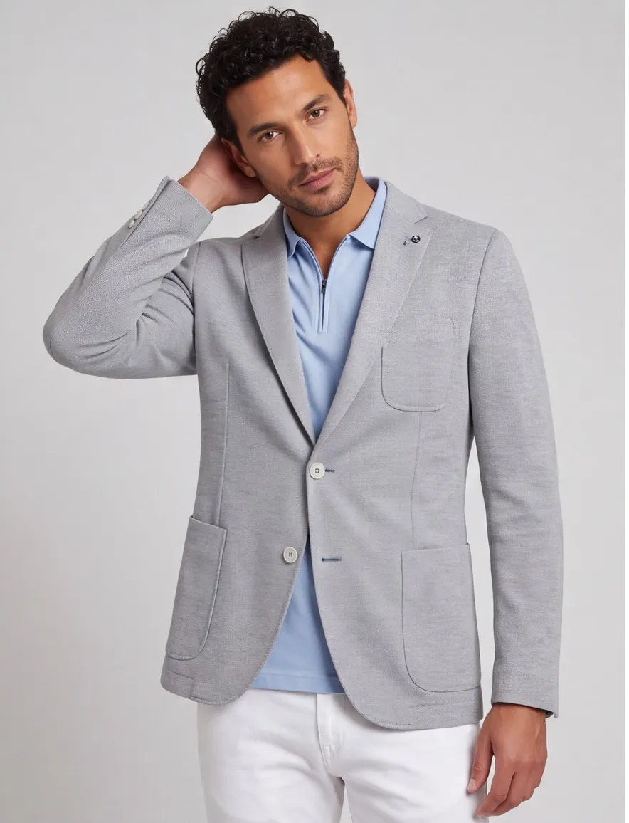 Blue Industry colbert lichtgroen effen slim fit zakken
