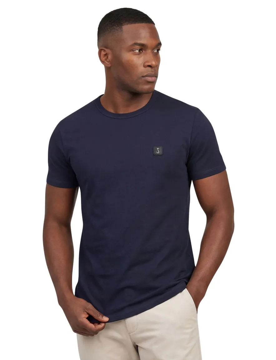 Butcher of Blue t-shirt donkerblauw effen 100% katoen