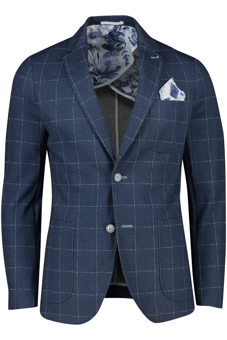Blue Industry colbert blauw geruit