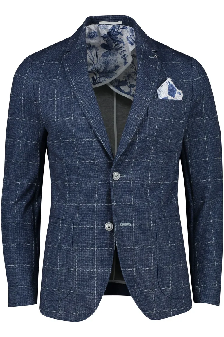 Blue Industry colbert blauw geruit