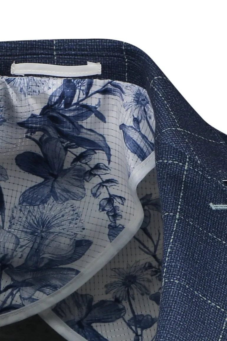 Blue Industry colbert blauw geruit