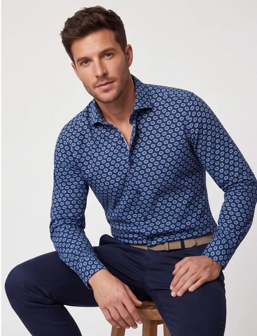 Blue Industry overhemd blauw slim fit lichtblauw