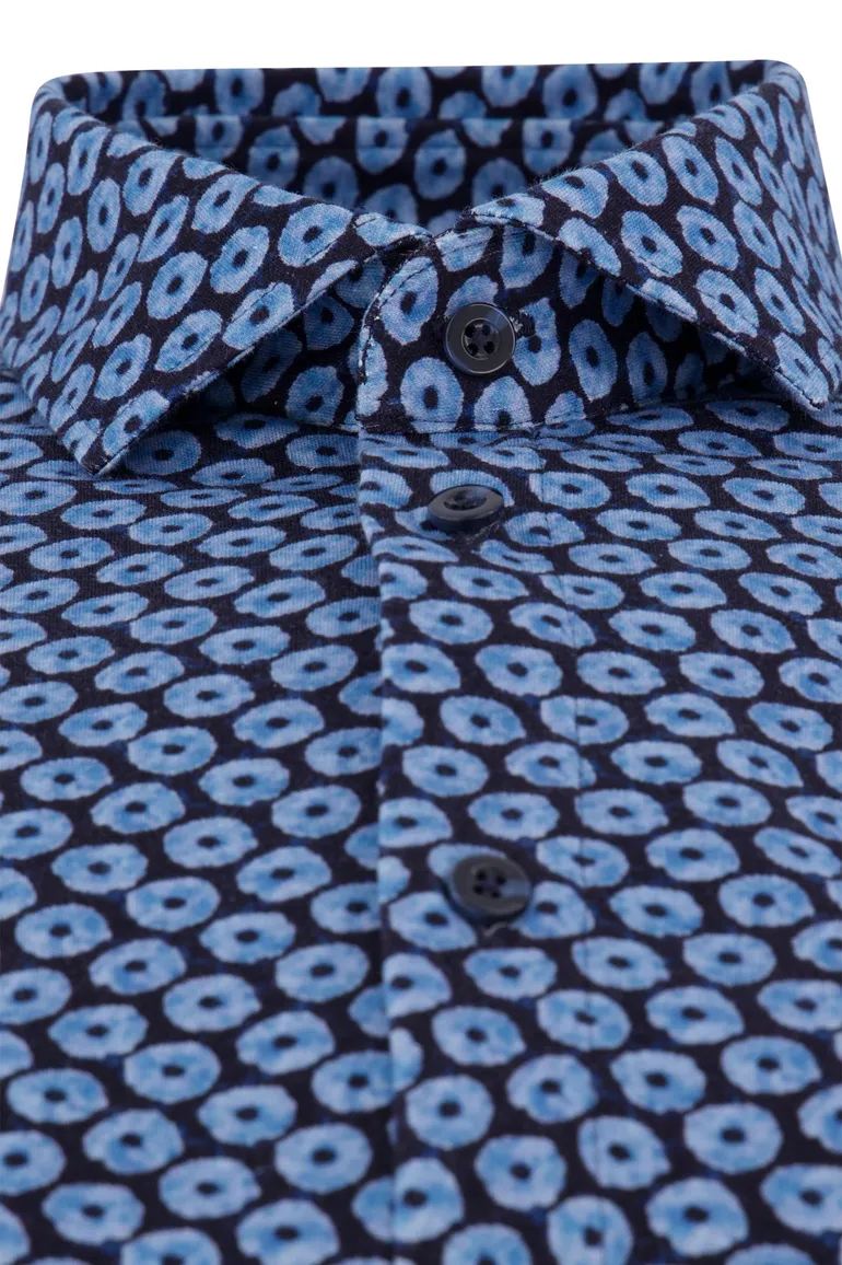Blue Industry overhemd blauw geprint