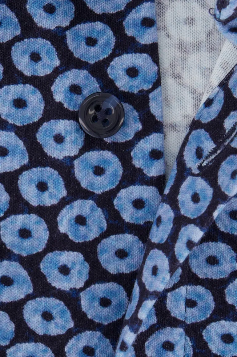 Blue Industry overhemd blauw geprint
