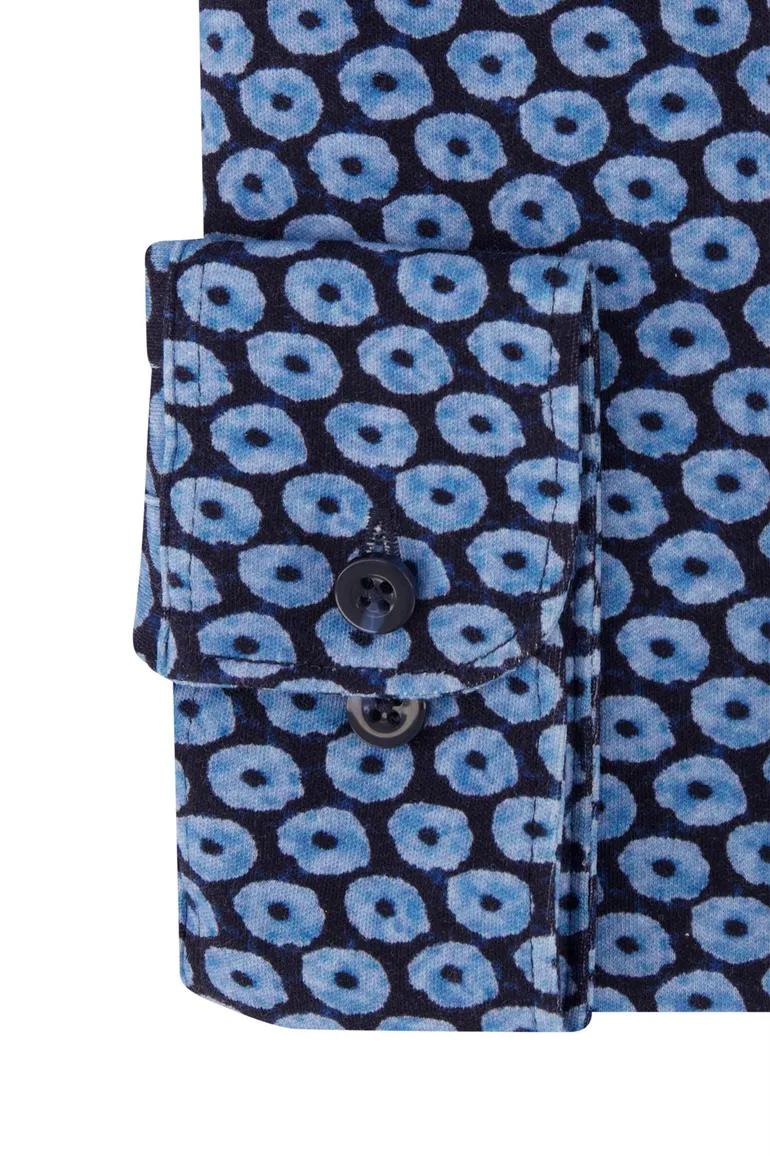 Blue Industry overhemd blauw geprint