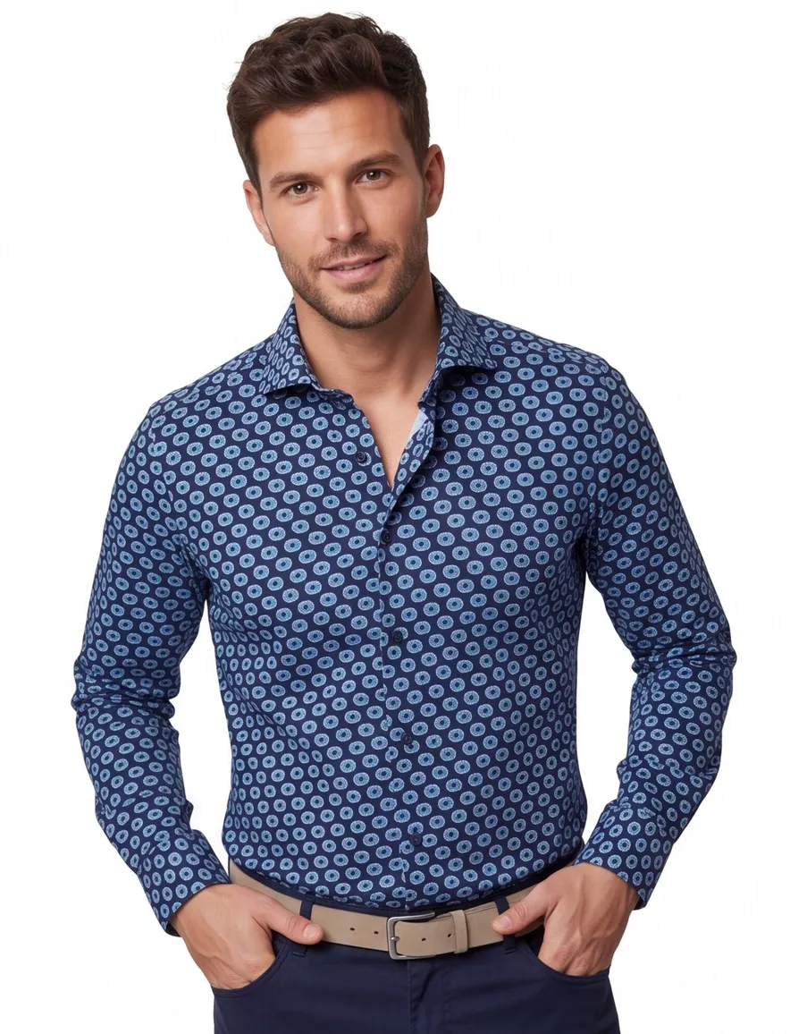 Blue Industry overhemd blauw slim fit lichtblauw