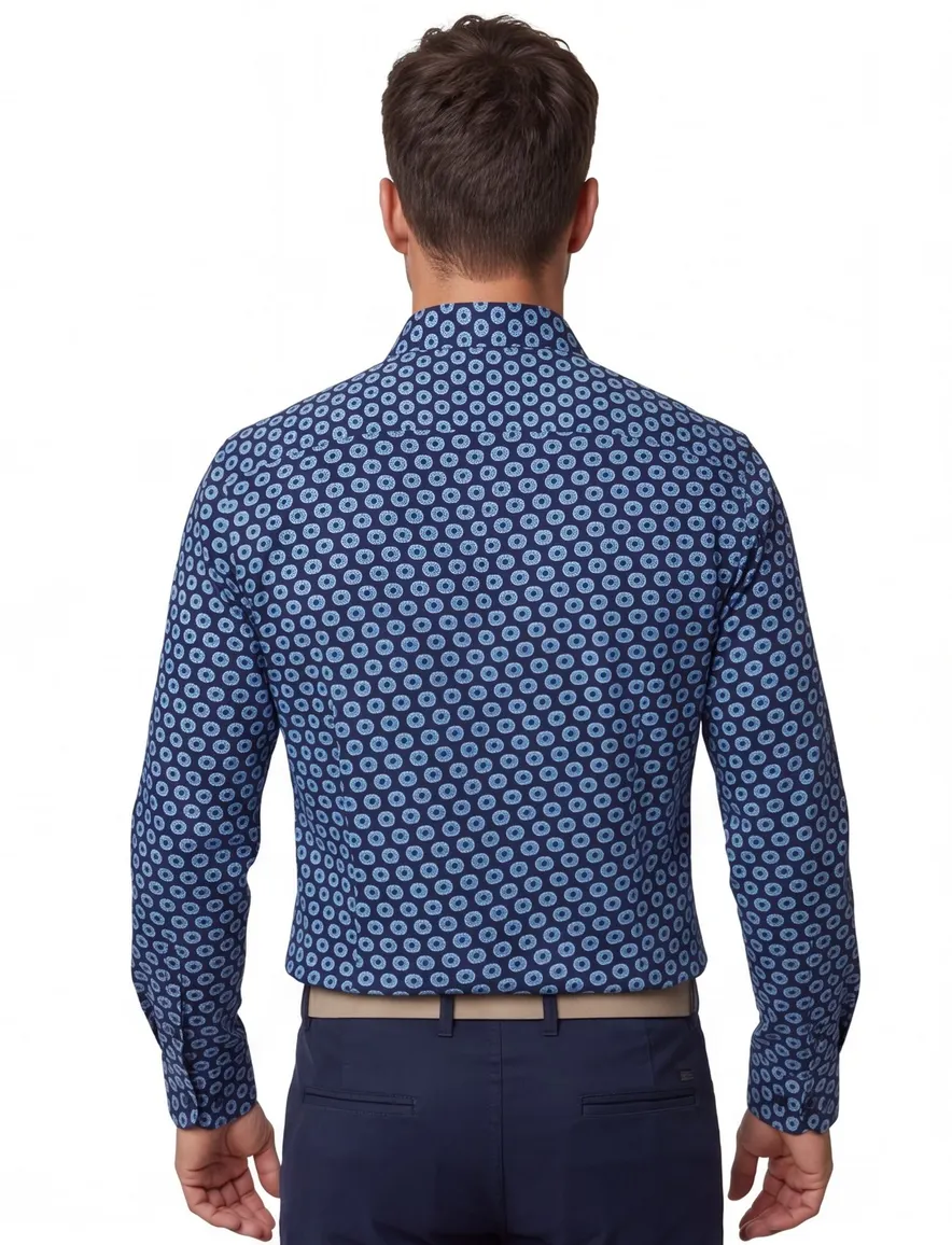 Blue Industry overhemd blauw slim fit lichtblauw