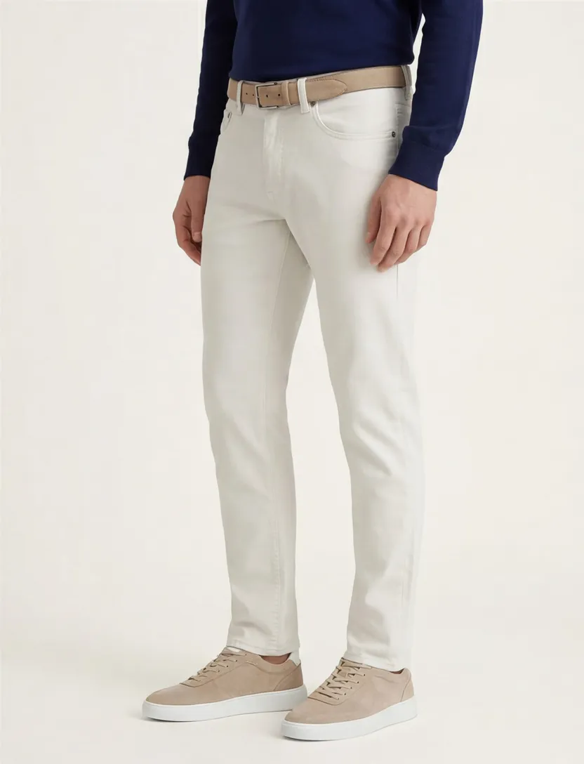Pierre Cardin jeans wit effen Lyon tapered