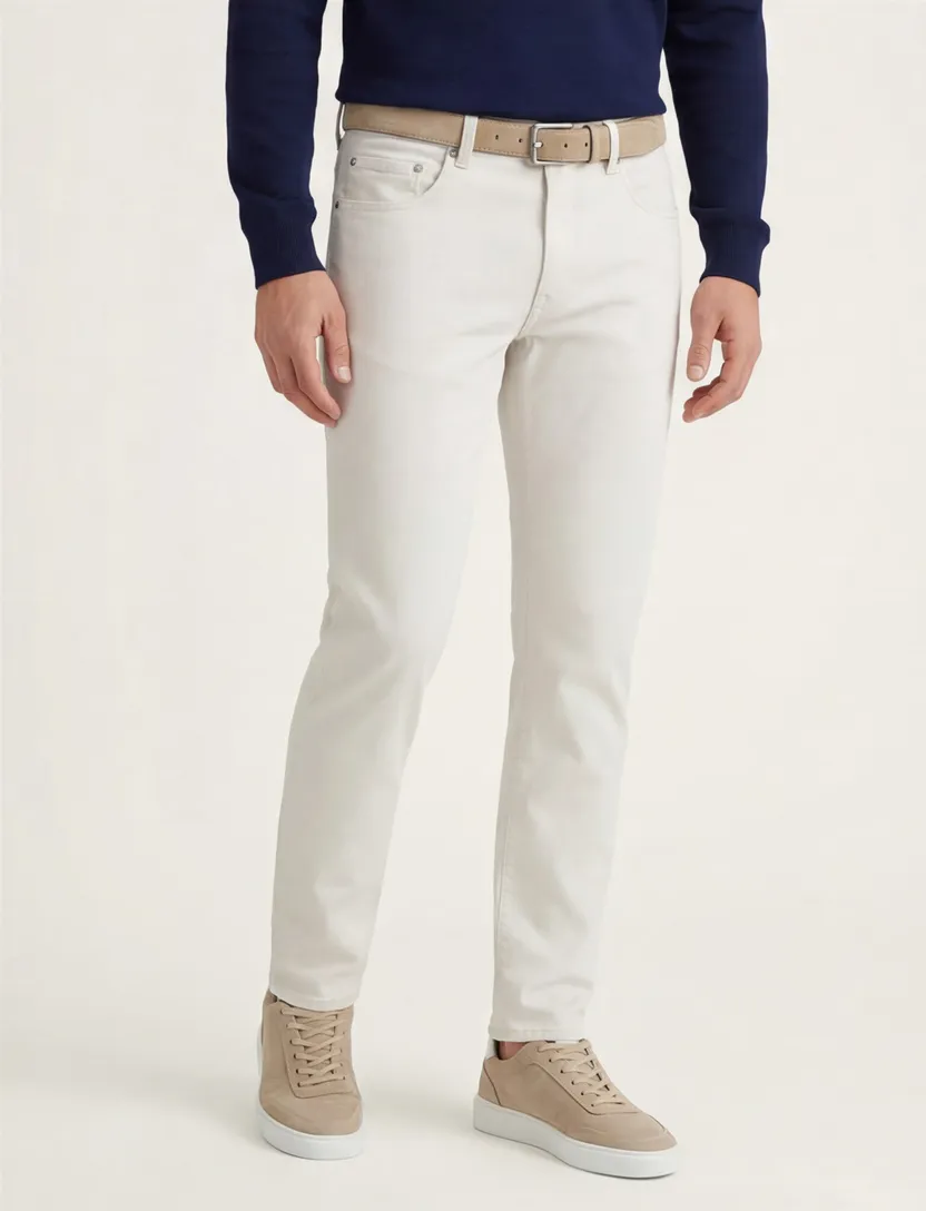 Pierre Cardin jeans wit effen Lyon tapered