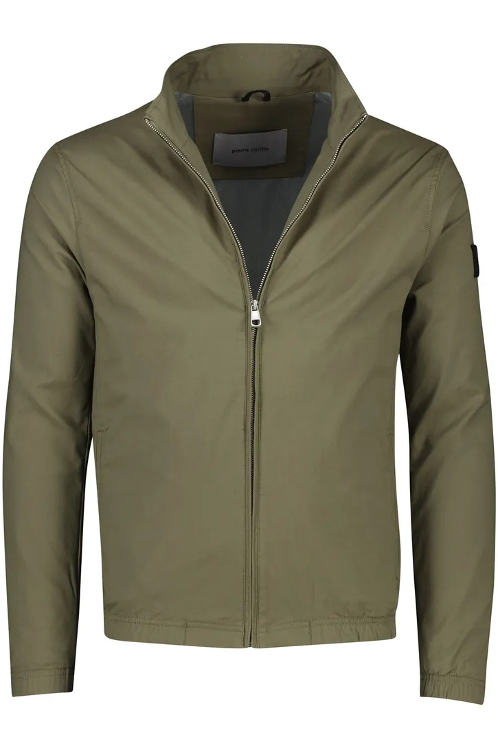 Pierre Cardin tussenjas normale fit katoen khaki effen rits
