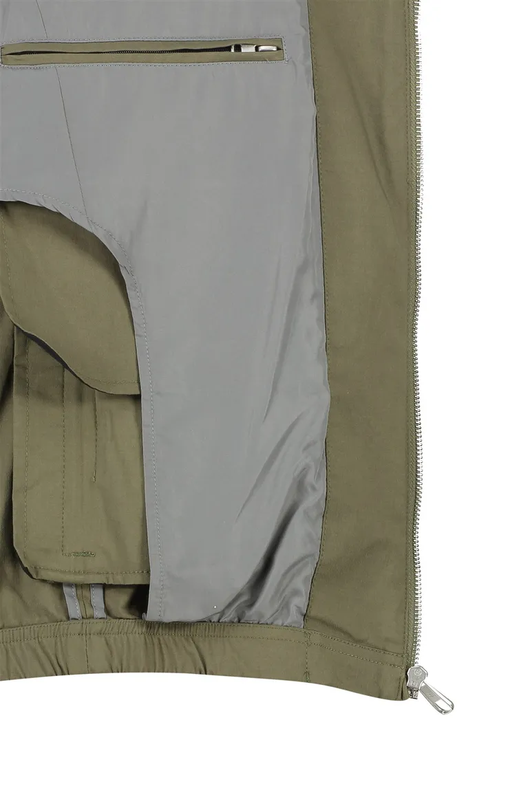 Pierre Cardin Tussenjas khaki effen