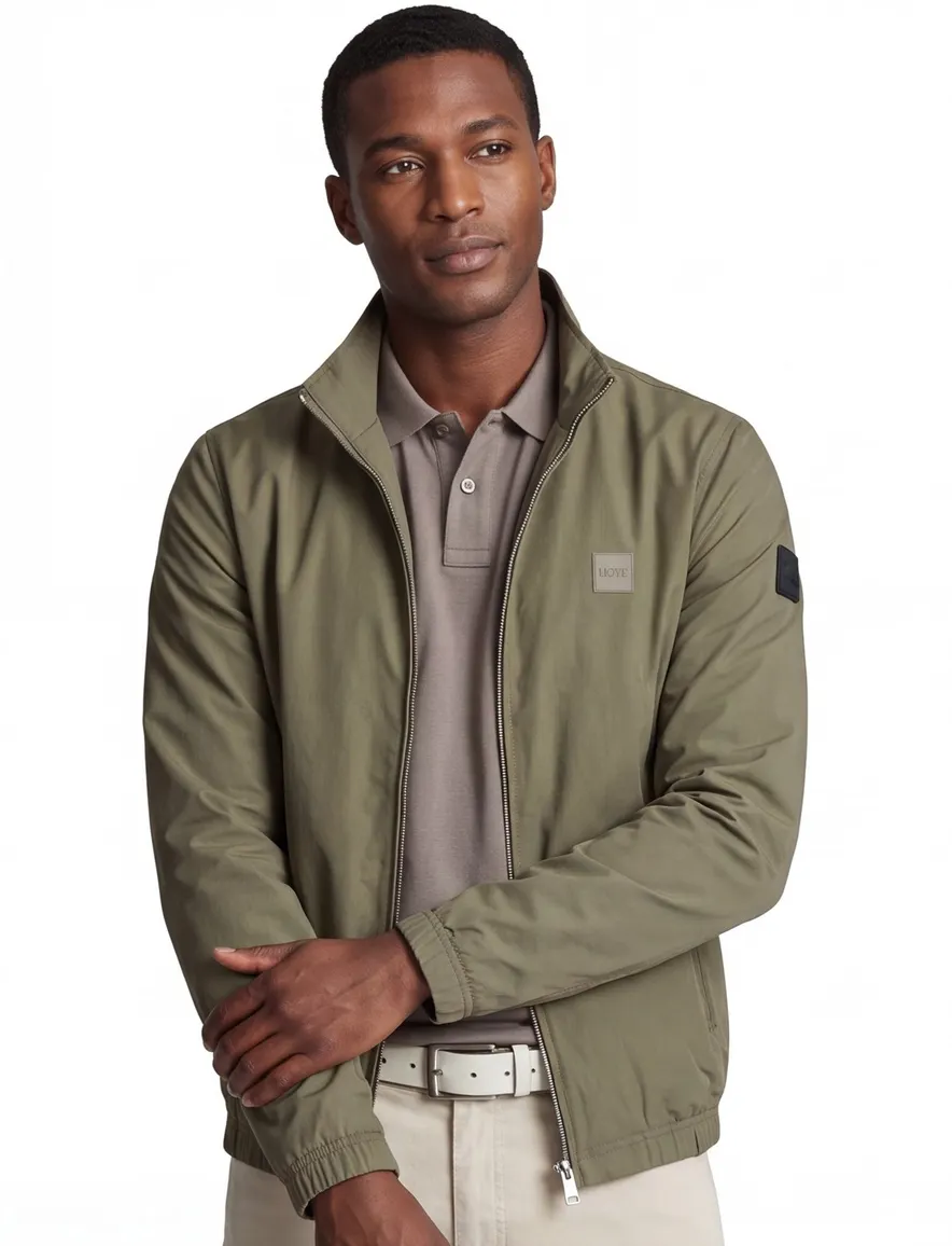 Pierre Cardin tussenjas groen effen rits normale fit