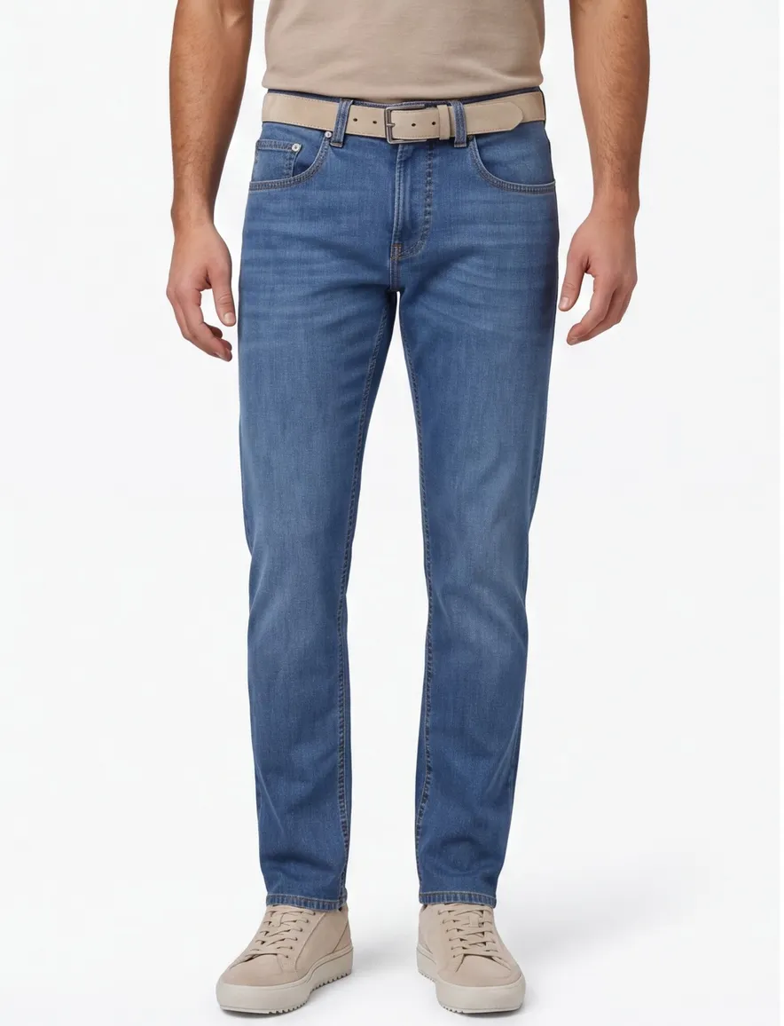 jeans Pierre Cardin blauw effen Lyon