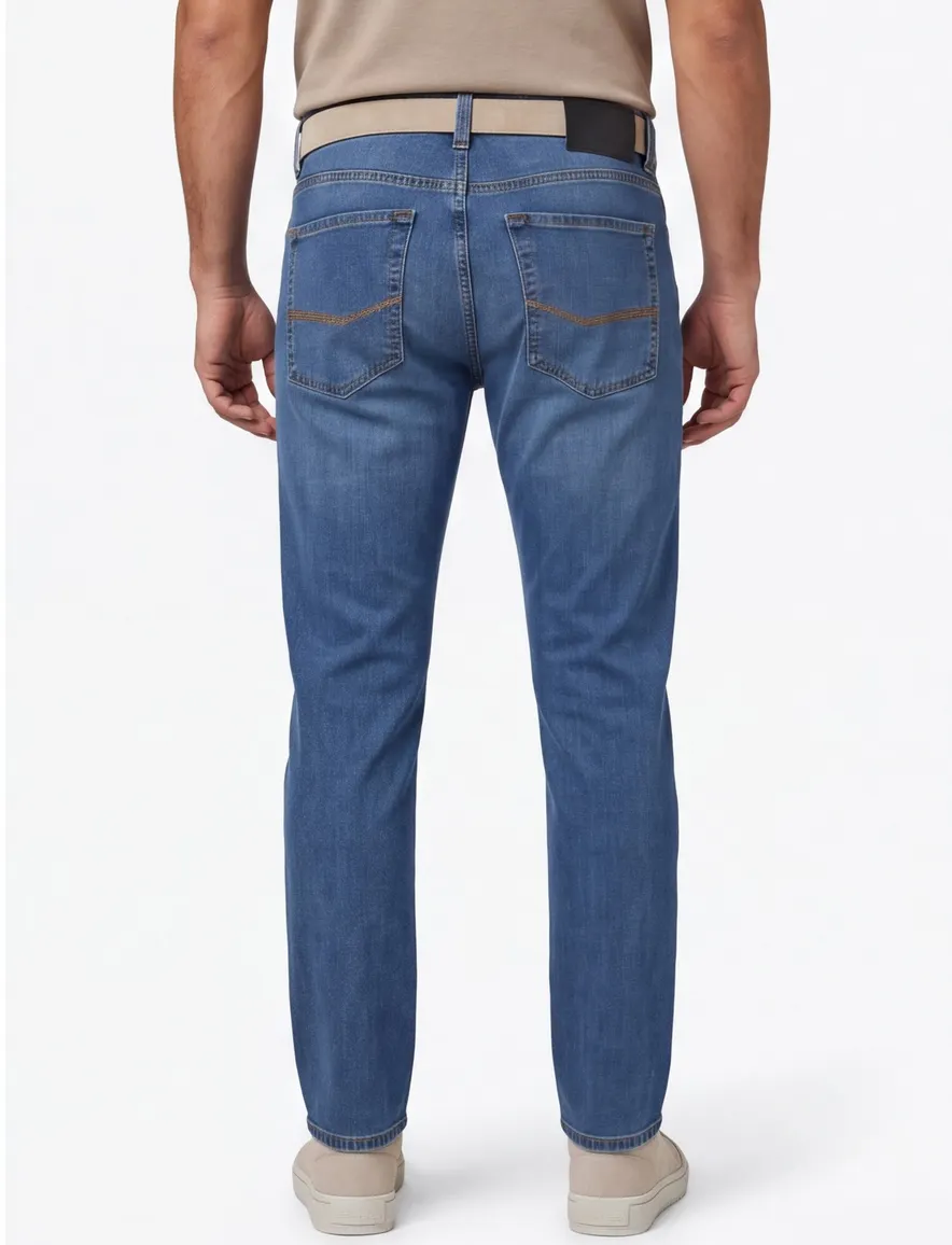 jeans Pierre Cardin blauw effen Lyon