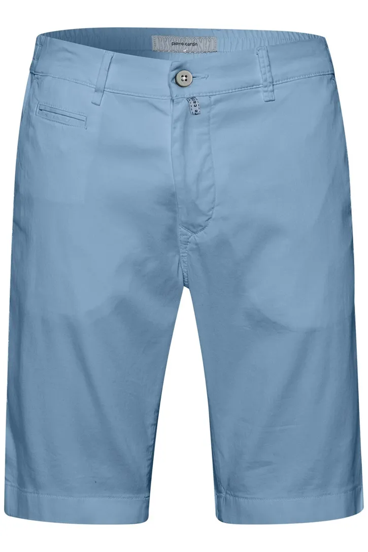 Pierre Cardin korte broek lichtblauw katoen, stretch zonder omslag