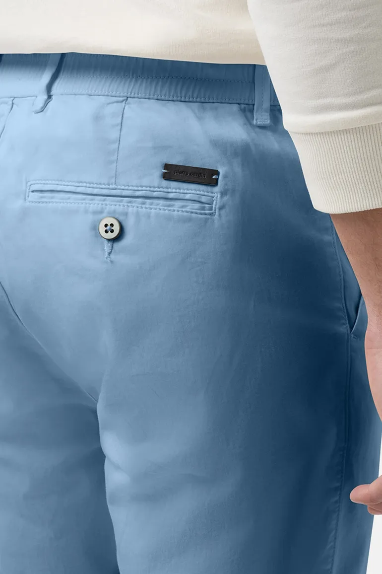 Pierre Cardin korte broek lichtblauw katoen, stretch zonder omslag