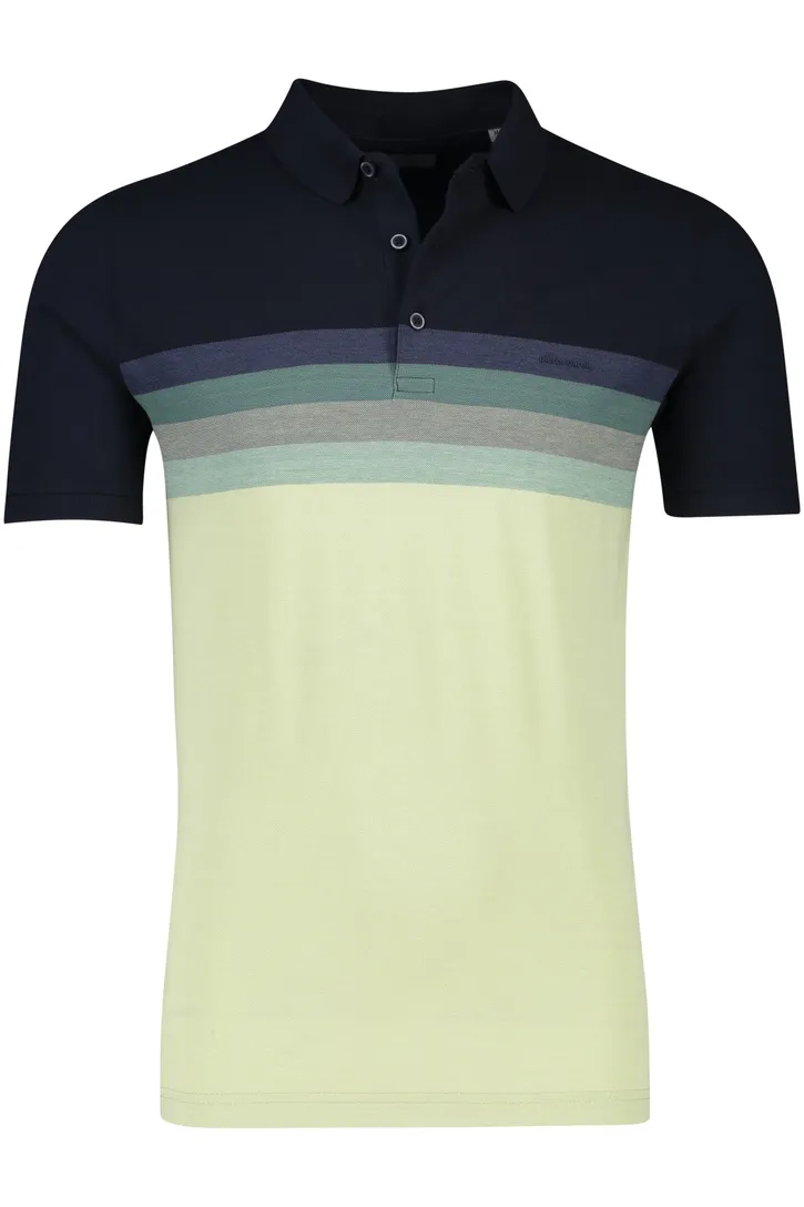 Pierre Cardin poloshirt blauw met wit gestreept korte mouw