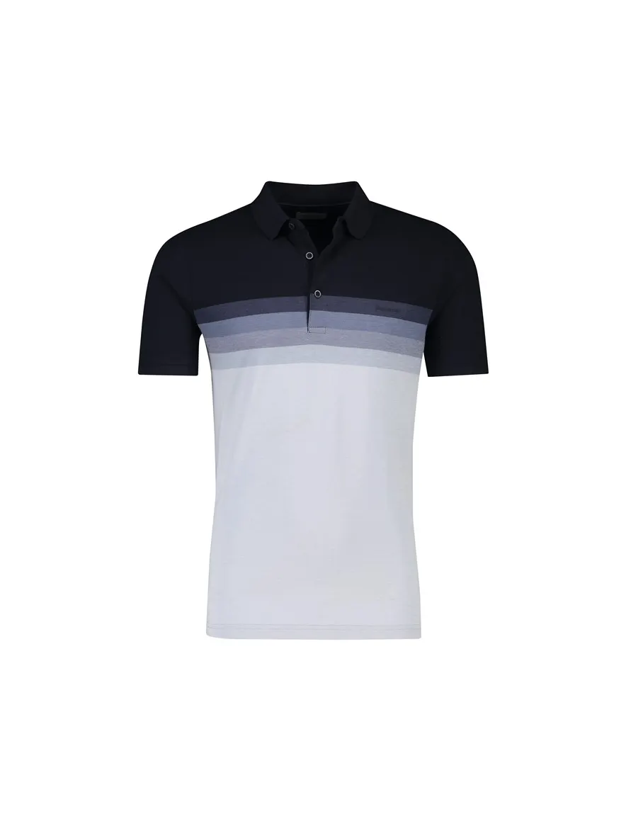 Pierre Cardin poloshirt blauw gestreept