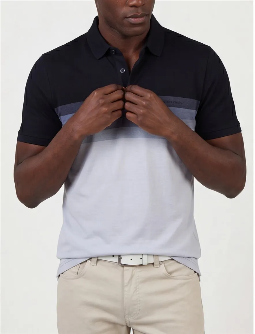 Pierre Cardin poloshirt navy gestreept