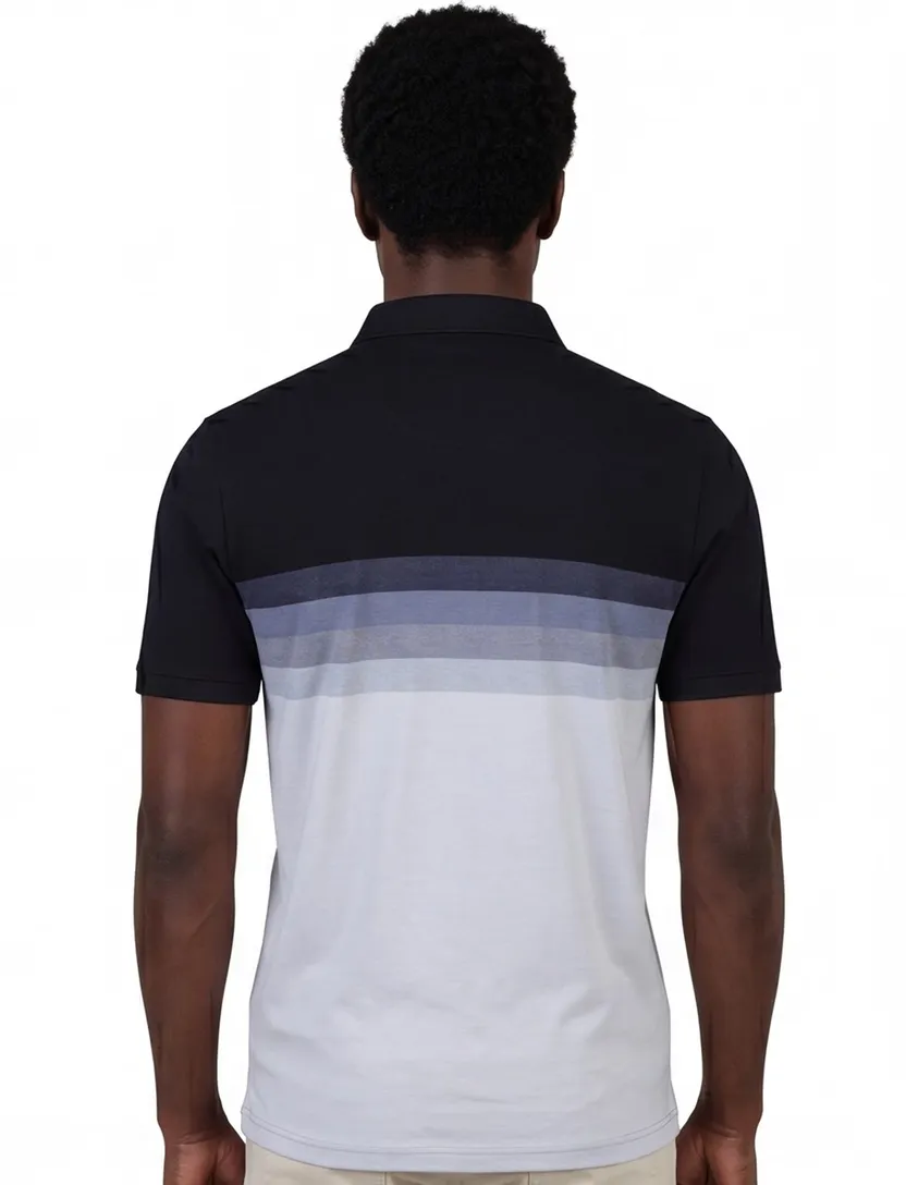 Pierre Cardin poloshirt donkerblauw gestreept katoen
