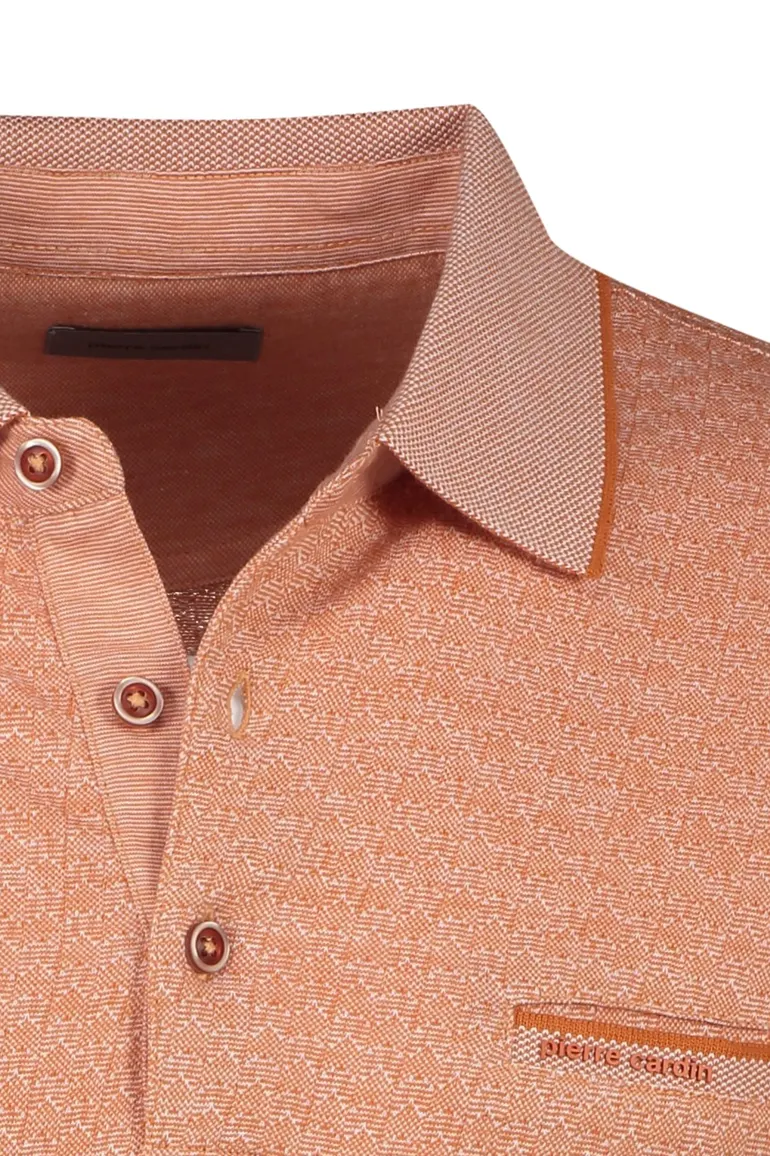 Pierre Cardin poloshirt zalm kleur patroon