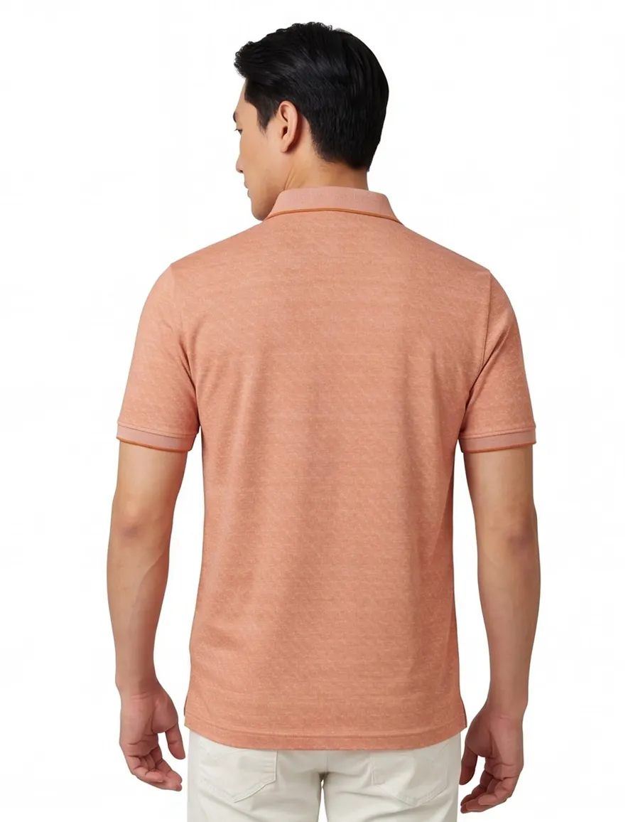 Pierre Cardin poloshirt zalm kleur patroon