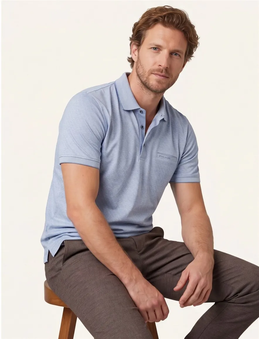 Pierre Cardin poloshirt blauw print