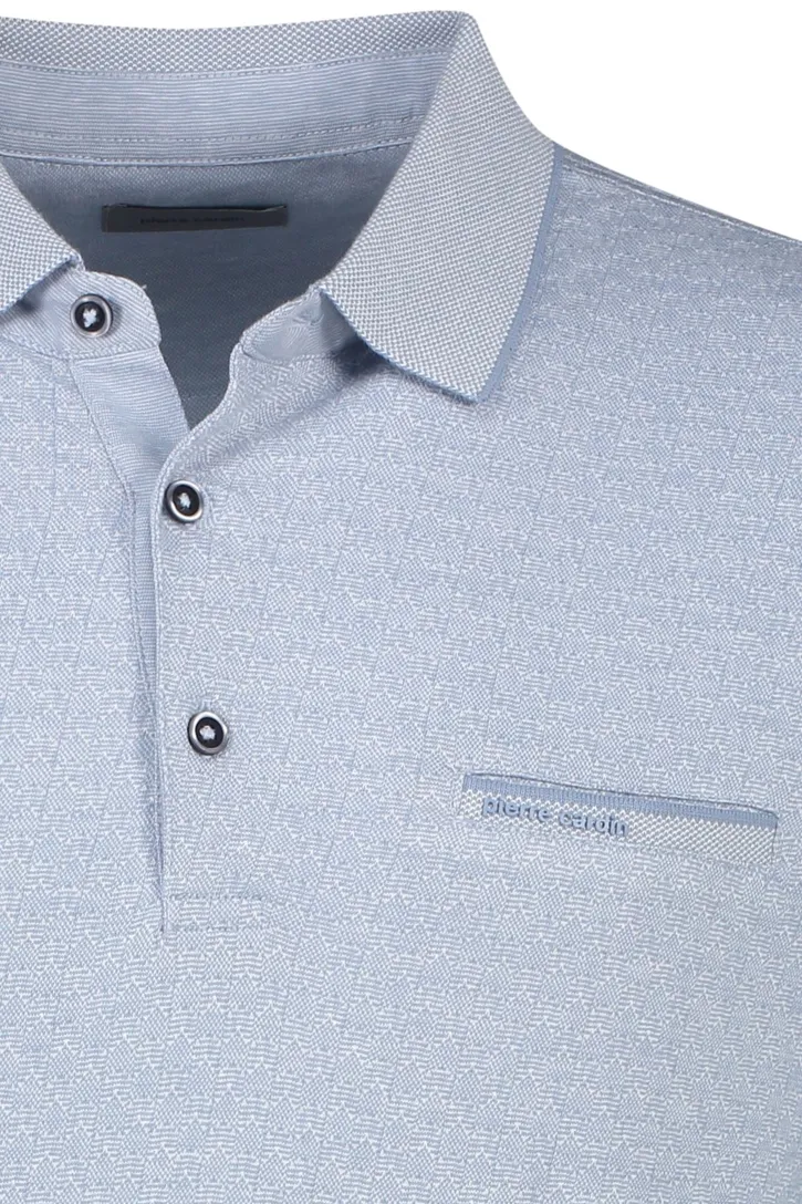 Katoenen Pierre Cardin polo normale fit blauw effen