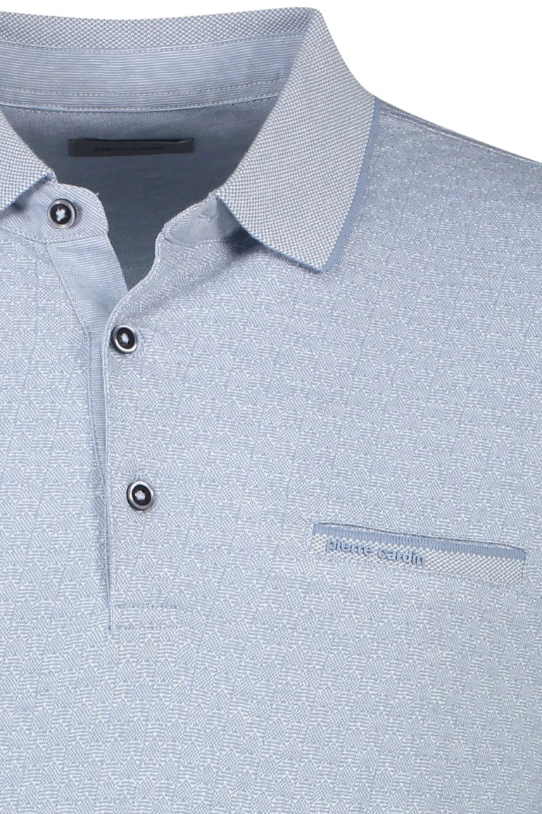 Pierre Cardin poloshirt lichtblauw print