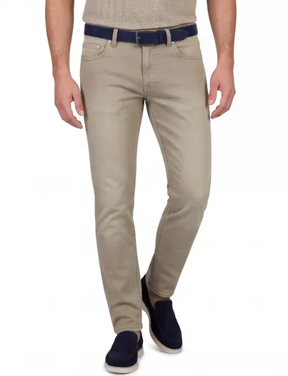Pierre Cardin Pierre Cardin Lyon Tapered khaki denim broek Future Flex